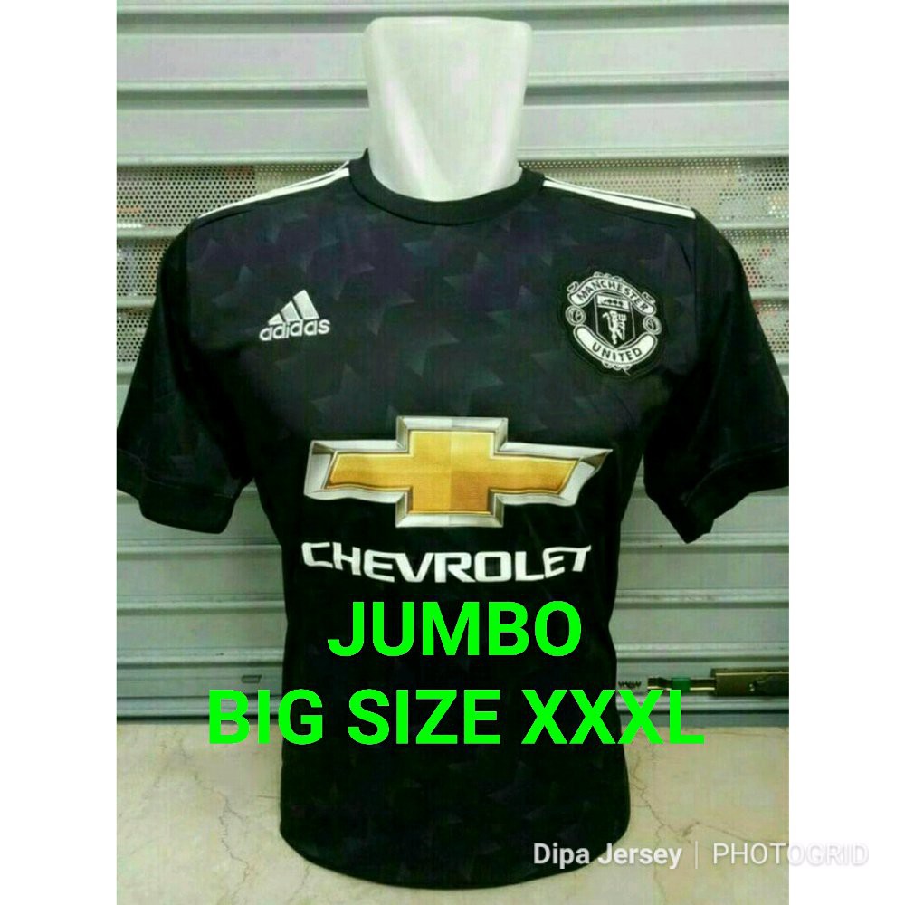 Ready Stok JERSEY BOLA JUMBO BIG SIZE XXXL 3XL MU MANCHESTER UNITED AWAY 2017 2018 GRADE ORI Murah