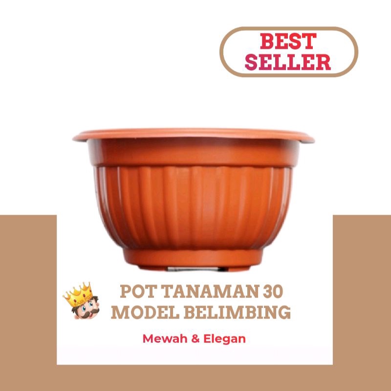 Pot Bunga Murah 25 30 Model Belimbing | Pot Tanaman Plastik Hitam Putih Cokelat