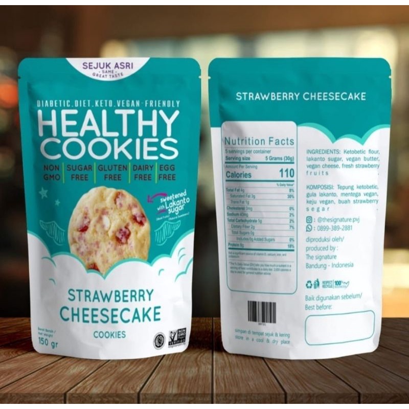 

Sugar free, gluten free, vegan, keto strawberry cheesecake cookies