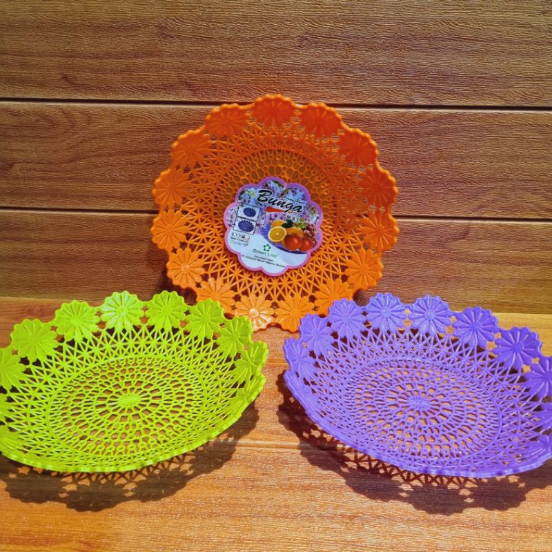 Piring Buah Flower Medium / Piring Buah Plastik Warna / Piring Buah Murah