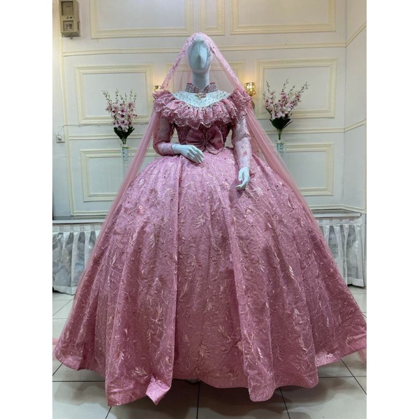 Gaun pengantin mutiara ekonomis/wedding dress