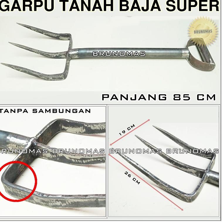 [KODE 5051] Garpu Tanah 3 GiGi Baja Super - Sendok Dodos untuk Berkebun