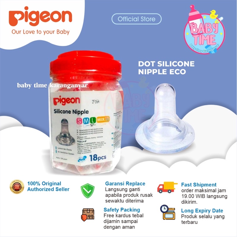 EMPENG PIGEON / SILICONE NIPPLE PIGEON ECER TOPLES S / M / L