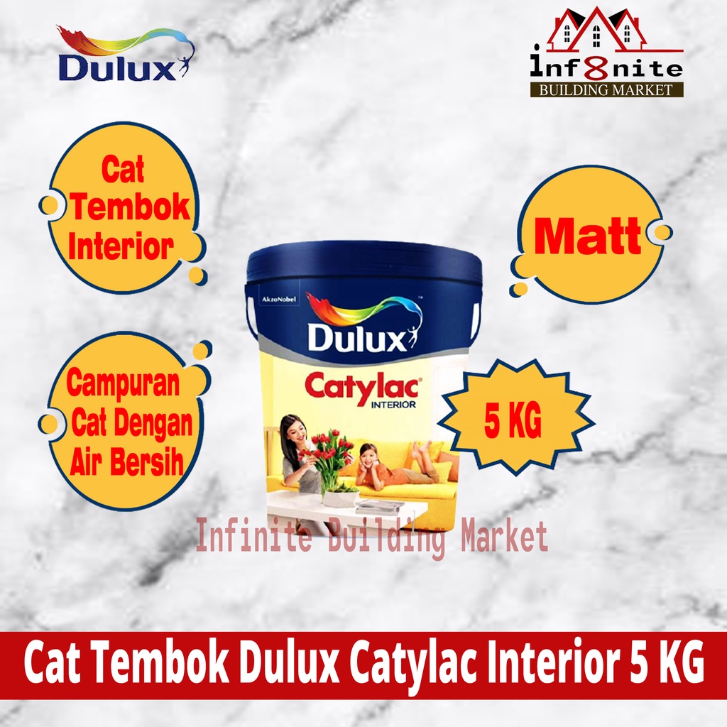 Cat Tembok Dulux Catylac Interior Ready Mix Cat Plafon Kayu 5 KG