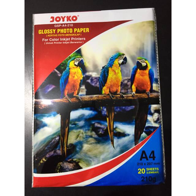 

Joyko Glossy Photo Paper GSP A4 210gr/ Kertas Foto Mengkilap Murah