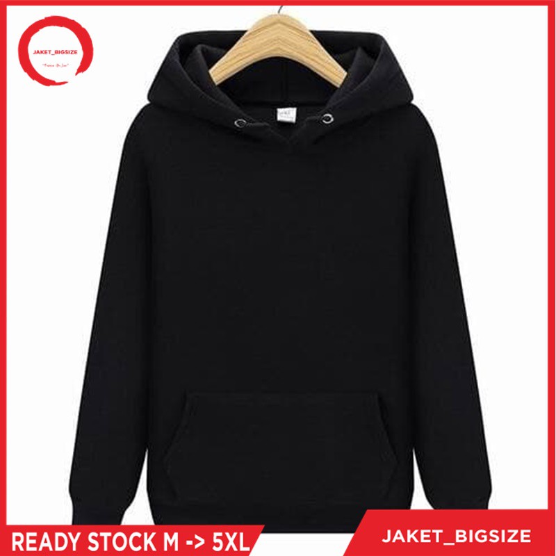 Sweater Hoodie Polos Pria Wanita Premium Distro gramasi 280gsm warna hitam