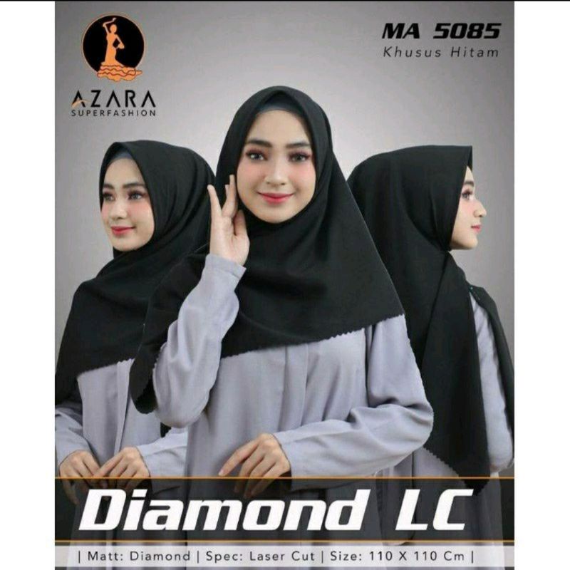 Jilbab Segiempat Polos -Diamond Crepe LC (khusus hitam )