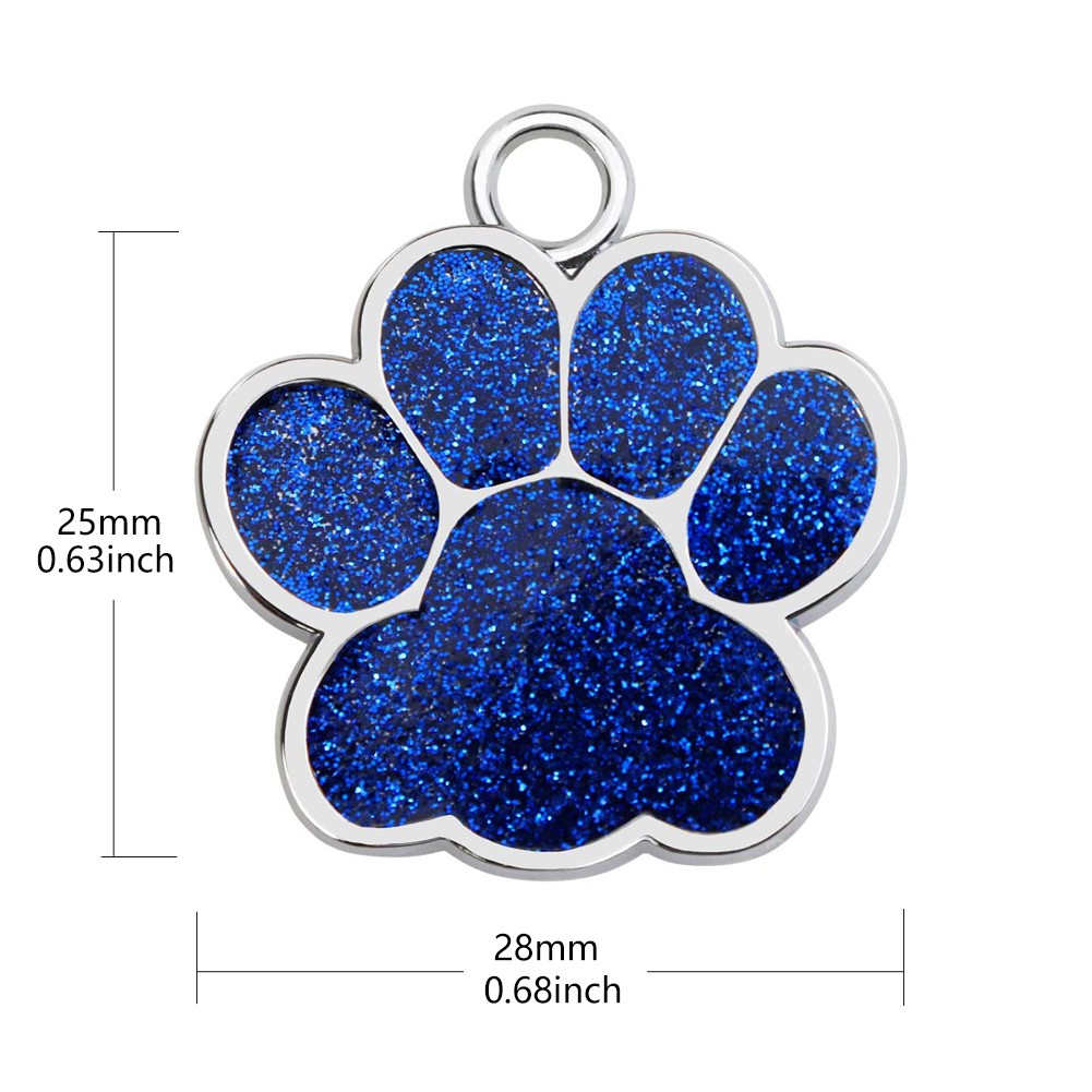 Liontin Tag Nama Bentuk Cakar Glitter Untuk Aksesoris Kalung Anjing Kucing Peliharaan