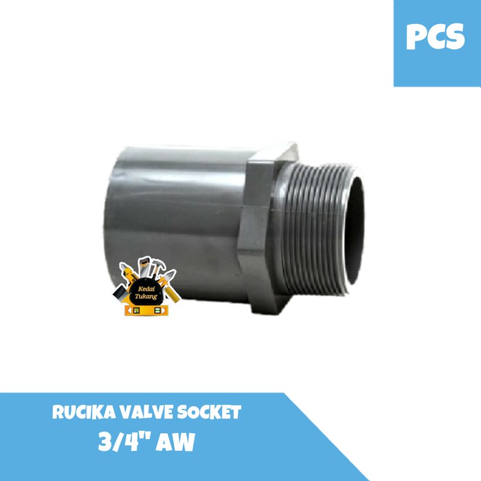 Jual Kedai Tukang Rucika Valve Socket 34 Inch Aw Sok Drat Luar Pvc Shopee Indonesia 2334