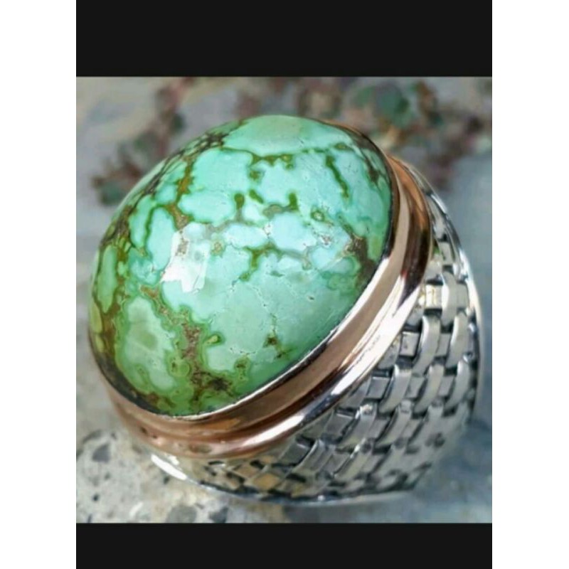 Pirus Persia Natural Urat Emas Kecoklatan Hijau Pupus Langka