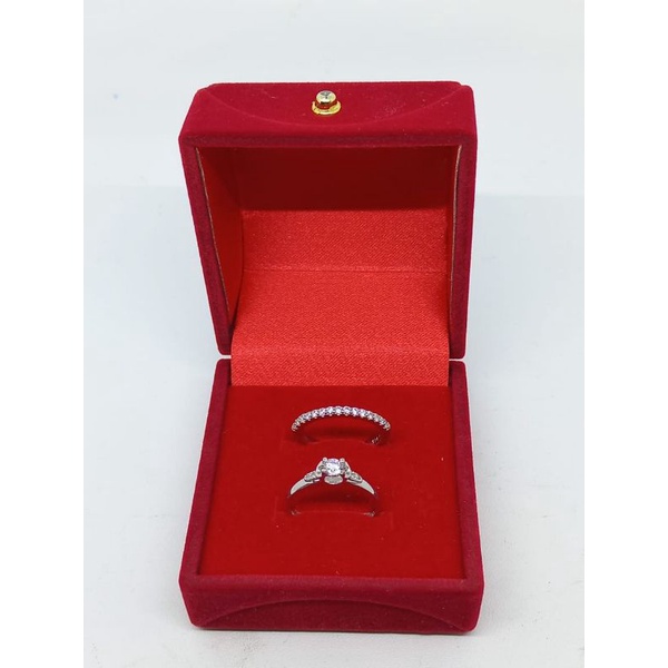 cincin solitaire + listring mp 1 brs / cincin perak asli silver 925 lapis emas / cincin fashion