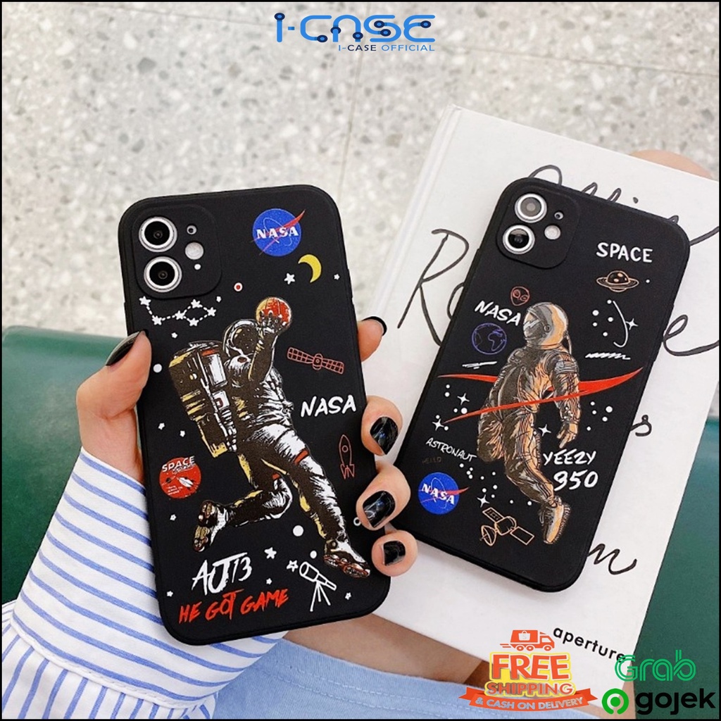 NASA Space Astronot Soft Case Full Lens Cover for iPhone 6 7 8 6+ 7+ 8+ SE 11 12 Mini Pro Max