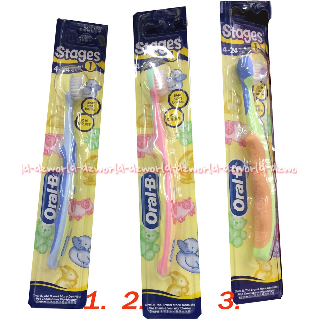 Oral-B Stages 1 Sikat Gigi Anak Usia 4bulan-2tahun Oral B Tahap 1 Toothbrush For Baby Tooth Brush Oralb Bayi