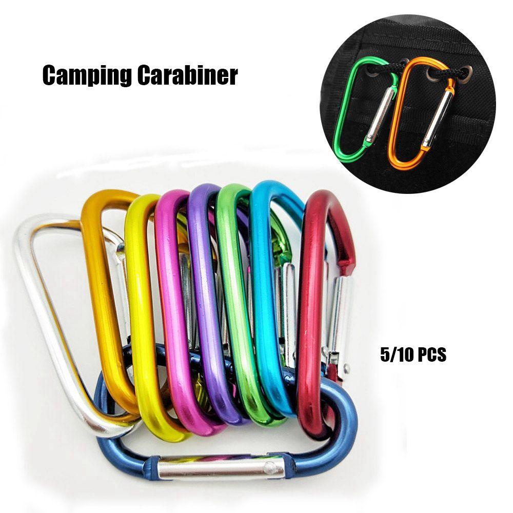 Suyo 5/10pcs Gesper Panjat Kualitas Tinggi Peralatan 7-warna Carabiner Paduan Aluminium