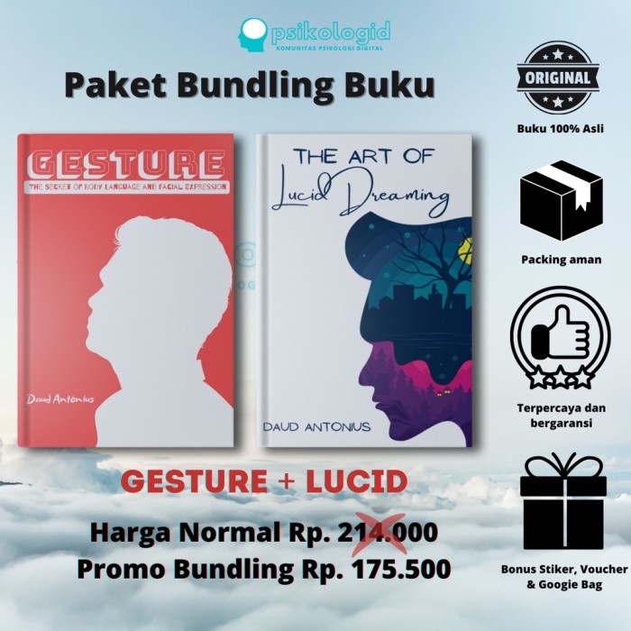 

MUST HAVE!! (PAKET BUNDLING BUKU PSIKOLOGI) : LUCID DREAMING DAN GESTURE TERMURAH