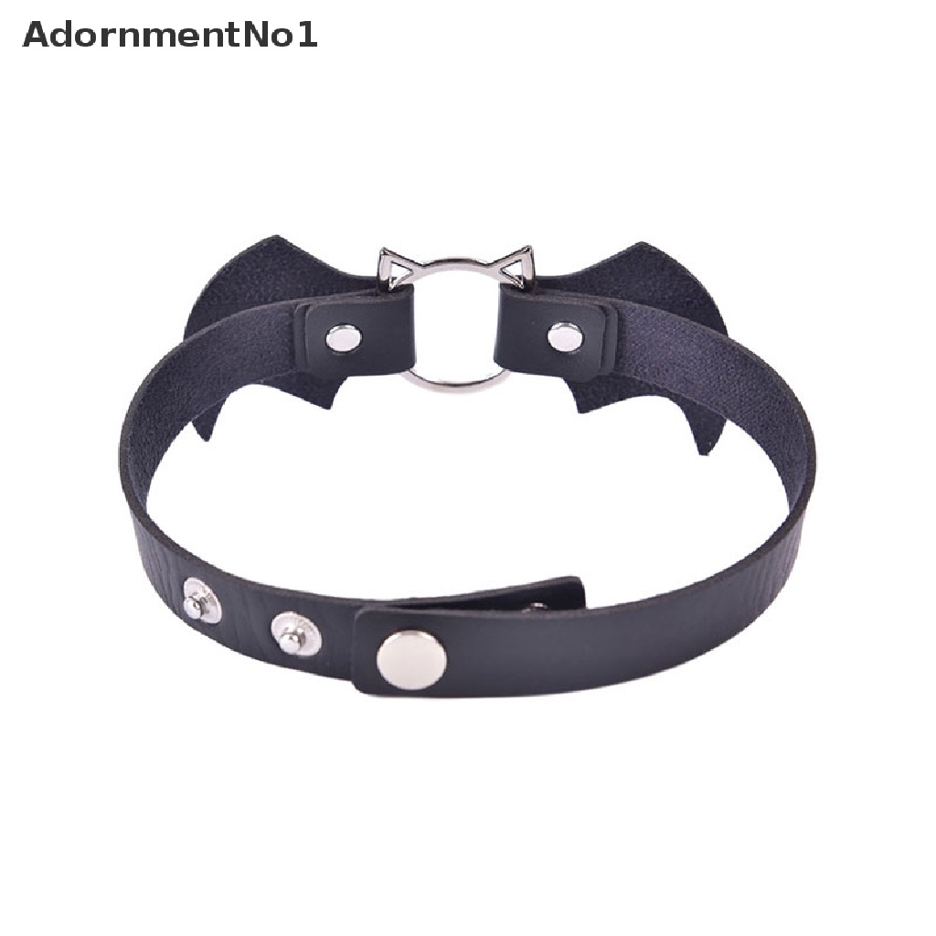 (AdornmentNo1) Kalung Choker Kulit Imitasi Gaya Punk Motif Kelelawar vampire Untuk Perhiasan Wanita / Halloween