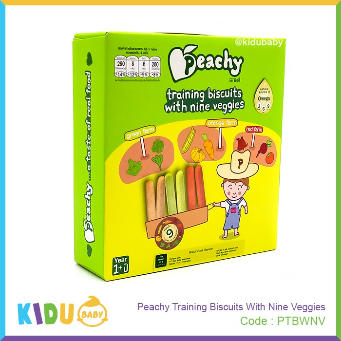 Peachy Training Biscuits With Nine Veggies Snack Sehat Bayi / Cemilan Sehat Bayi &amp; Anak / Kidu Baby