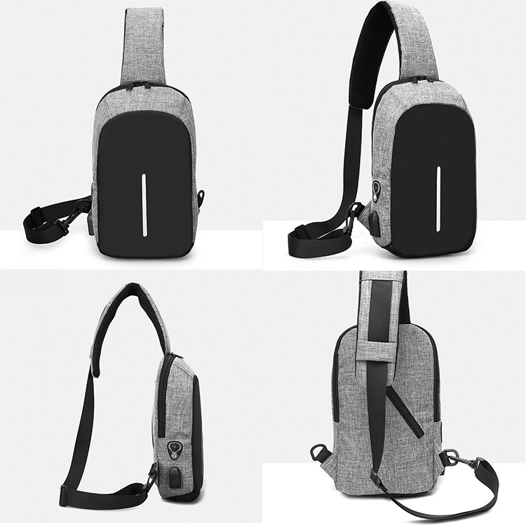 Tas Selempang Dingxinyizu FS001 Sling Bag Cowok Chest Crossbody USB