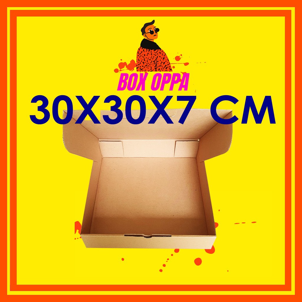 Kardus Dus box uk 30x30x7 cm (ECER) Die Cut Kotak Packing Baju pizza hampers snackbox donut-2