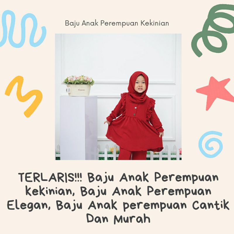 BAJU ANAK PEREMPUAN / BAJU ANAK / BAJU ANAK PEREMPUAN WARNA MERAH