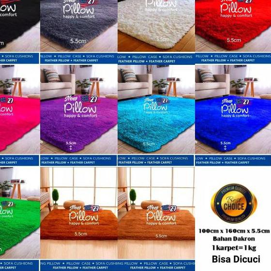 ⓃLANGSUNG BELI Karpet bulu merk pillow 27(free packing box kardus) 1kg ukuran 100×160cm tebal 5.5cm