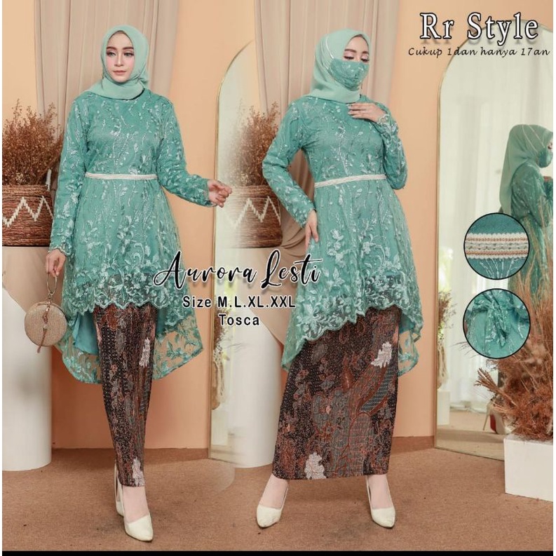 Kebaya Aurora Lesty / Kebaya Modern / Kebaya Wisuda / Kebaya Remaja / Baju Kebaya Kondangan / Setelan Kebaya Modern