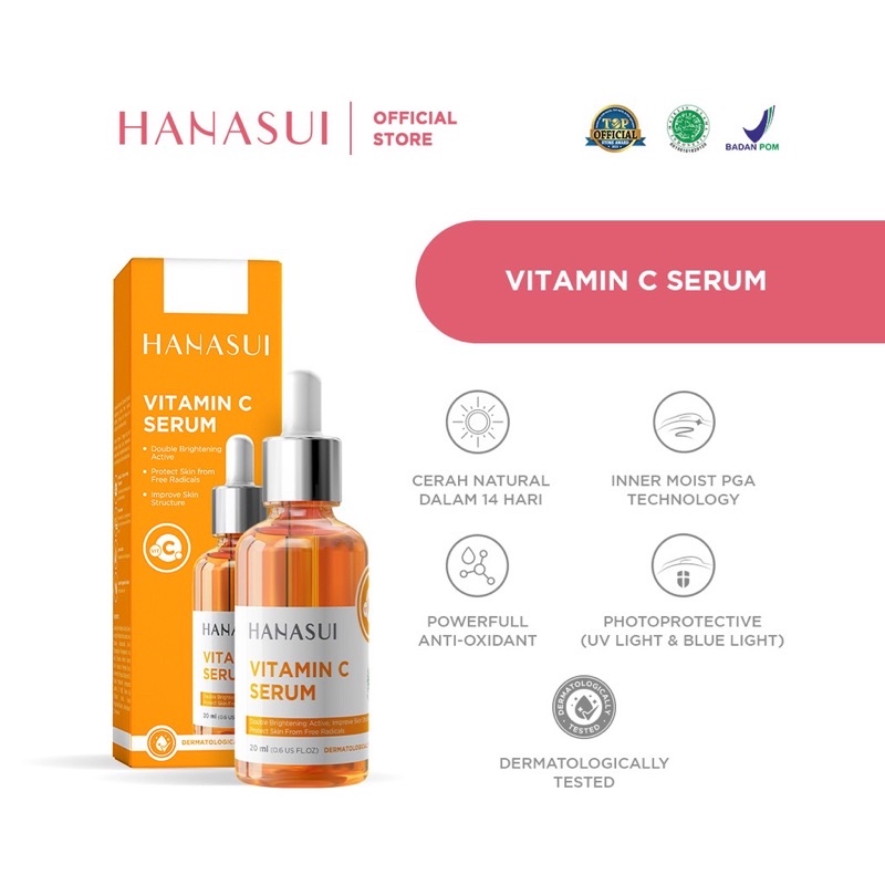 HANASUI Serum Anti Acne / Gold Whitening / Vitamin C / Vitamin C + Collagen  20 ML