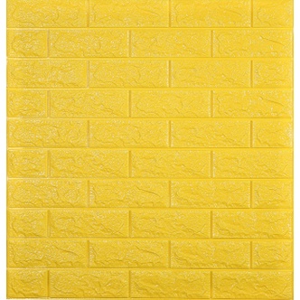 (PROMO) Jakarta_Aksesoris Wallpaper Dinding Foam 3D Motif Batu Bata / Walpaper Dinding Foam High Quality (COD)-YELLOW