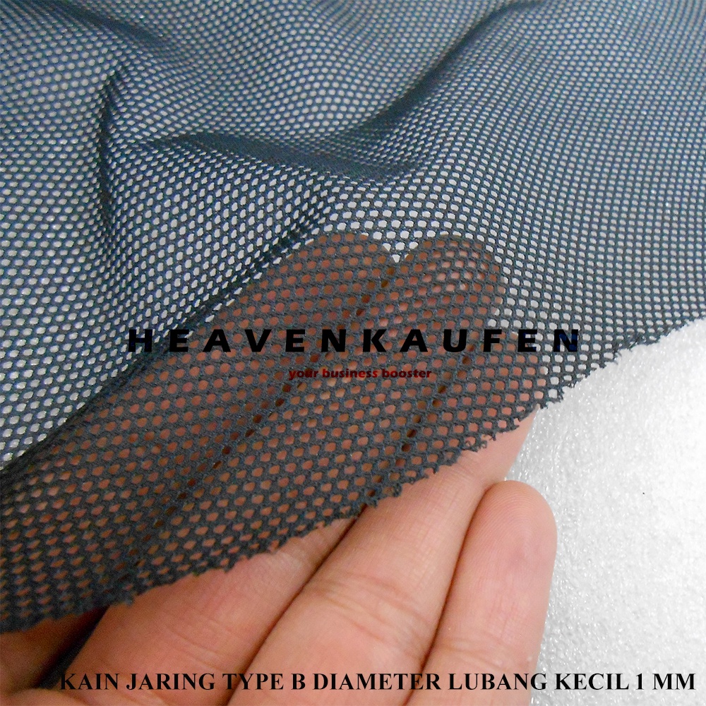 Kain Jaring Jala Lubang Kecil Diameter 1 mm Untuk Furing Jaket Kelambu Dll Warna Hitam Per Meter