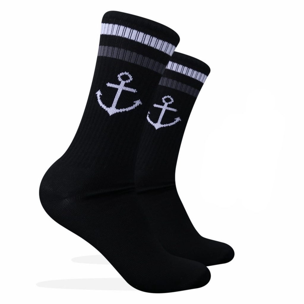 Kaos Kaki Motif Jangkar Hitam ( K29 )