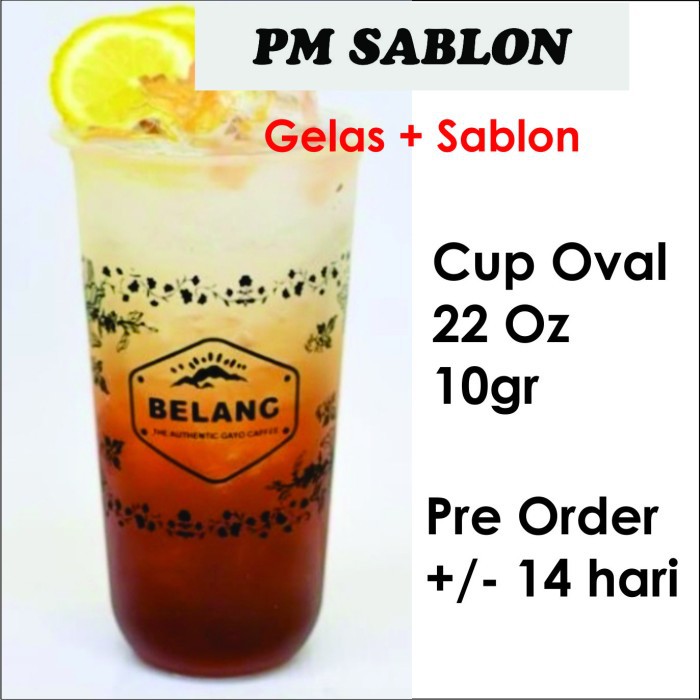 Sablon Cup Oval 22 Oz 10gr/cup minuman/cup plastik/gelas plastik