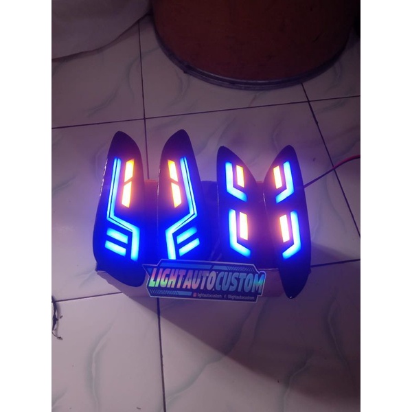 sein custom ala ala   vespa matic  sprint/primavera senja biru sein kuning