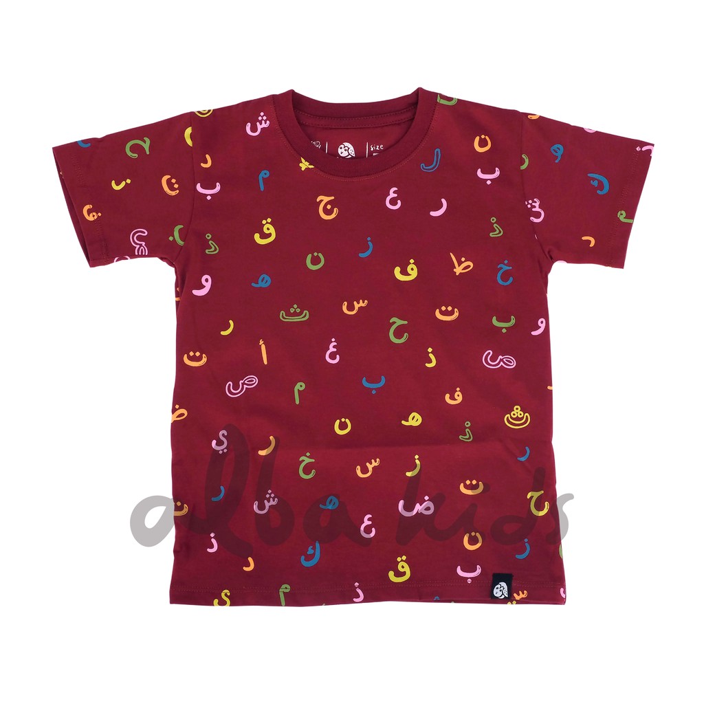 [COD] Kaos Anak Laki-laki Lengan Pendek Albakids Huruf Hijaiyah
