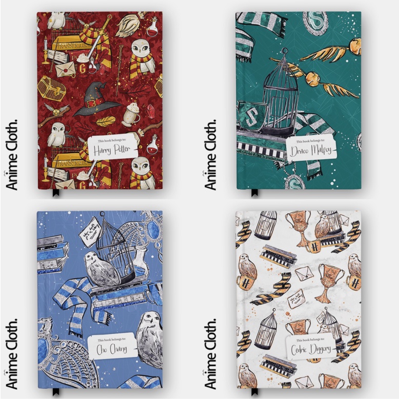 

Buku Motif Asrama Gryffindor Slytherin Ravenclaw Hufflepuff Harry Potter Custom Nama Notebook Jurnal Diary Agenda Hardcover