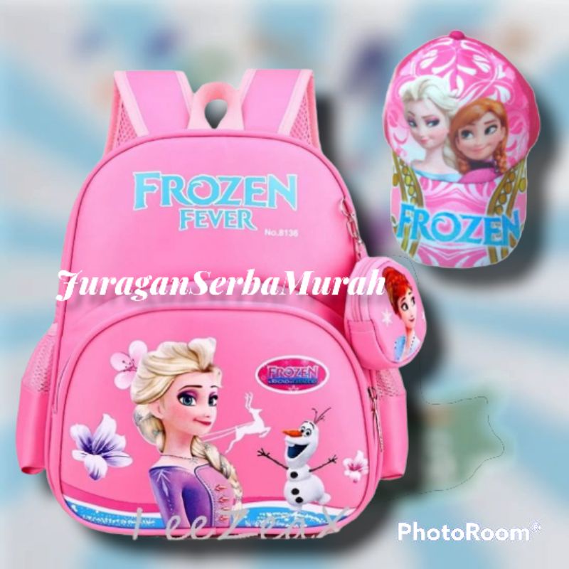 Tas Ransel Sekolah Anak Perempuan TK PAUD SD Karakter Frozen II Murah