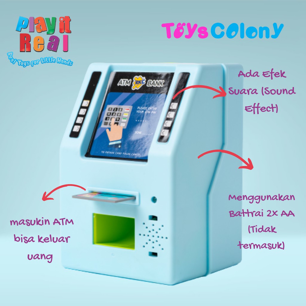 MAINAN ANAK PLAY IT REAL MINI ATM BANK RKC10018-1