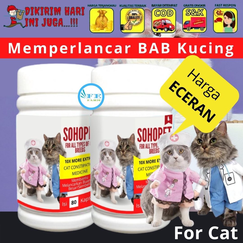 Obat Susah BAB Sulit Buang Air Besar Sembelit Pelancar BAB Lancar Kucing FEFARM