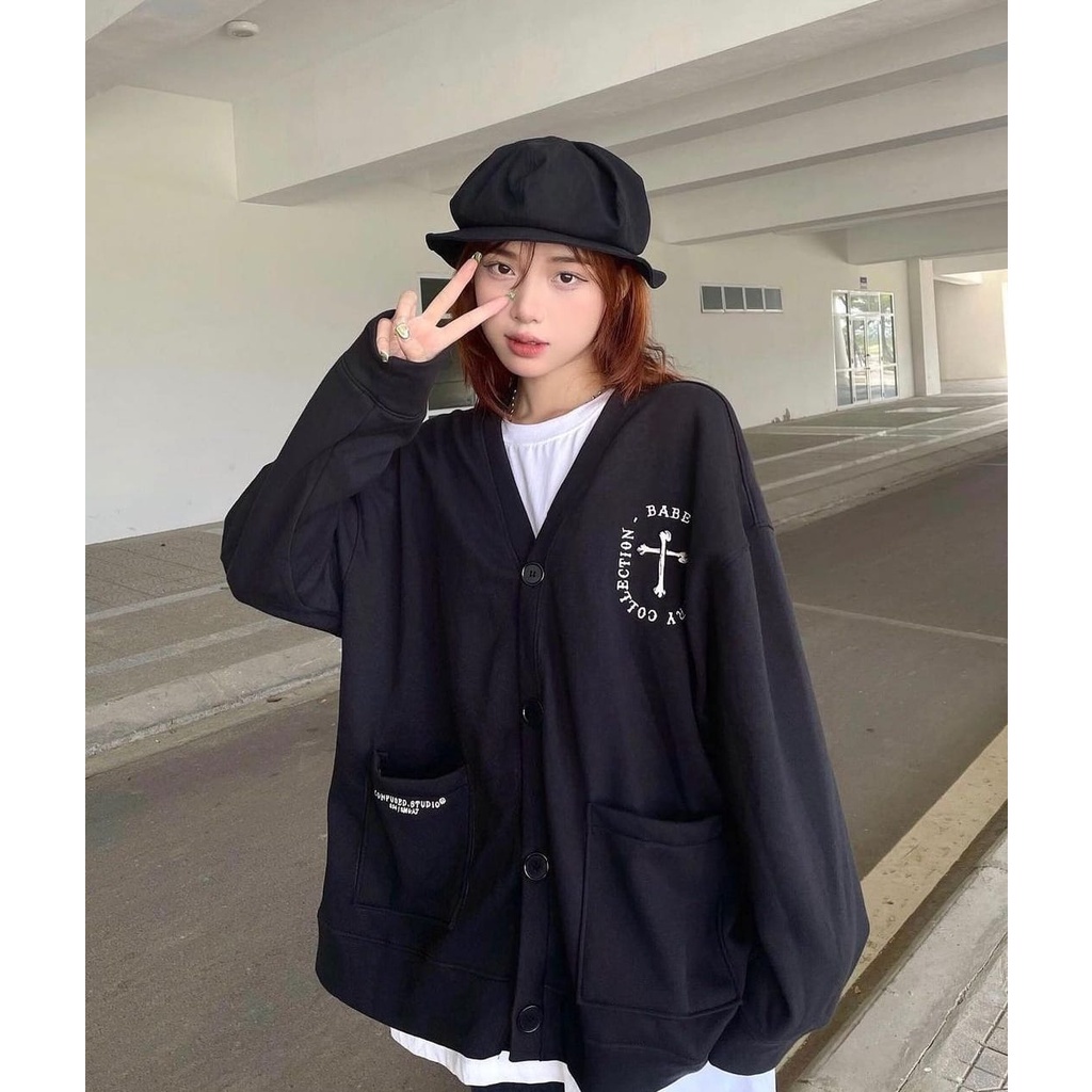 Kardigan Confused Studio Cardie  - Terbaru Wanita Dan Pria - Bahan Fleece