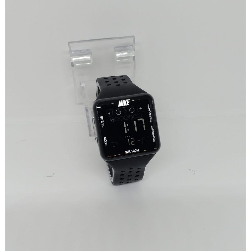 (KWS) Jam Tangan Pria Sporty NIKE Digital Kotak Strap Rubber NK-6166