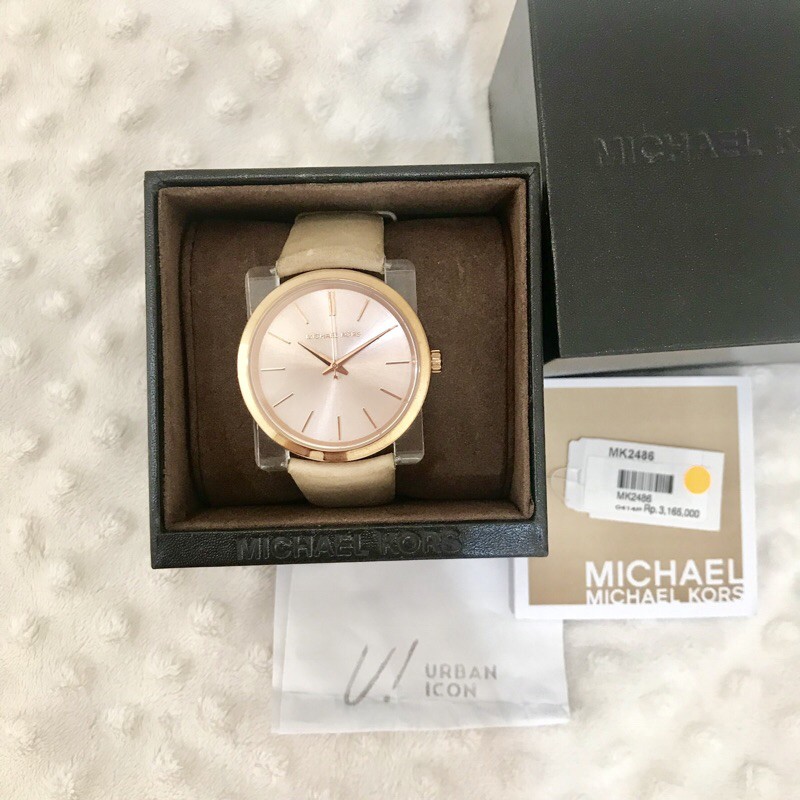 preloved Michael Kors Watch jam tangan leather rosegold