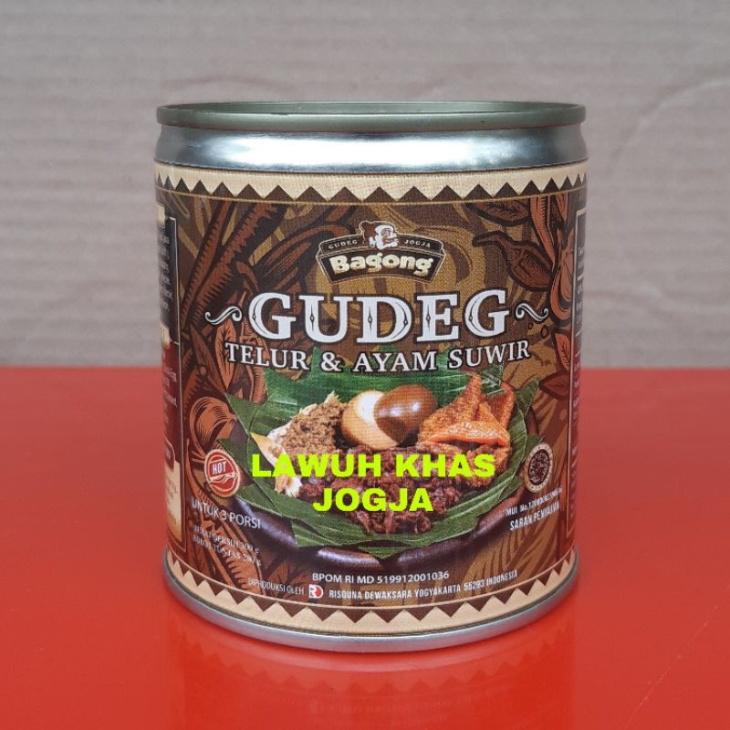 

Gudeg Kaleng BAGONG telur + ayam suwir / free Bubble wrap