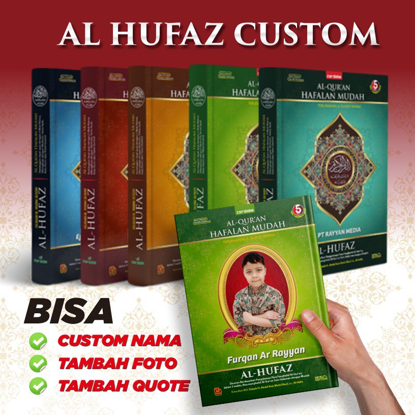 Alquran Custom Nama dan Foto Sendiri Ukuran A4 - Alquran Besar - Quran Hafalan