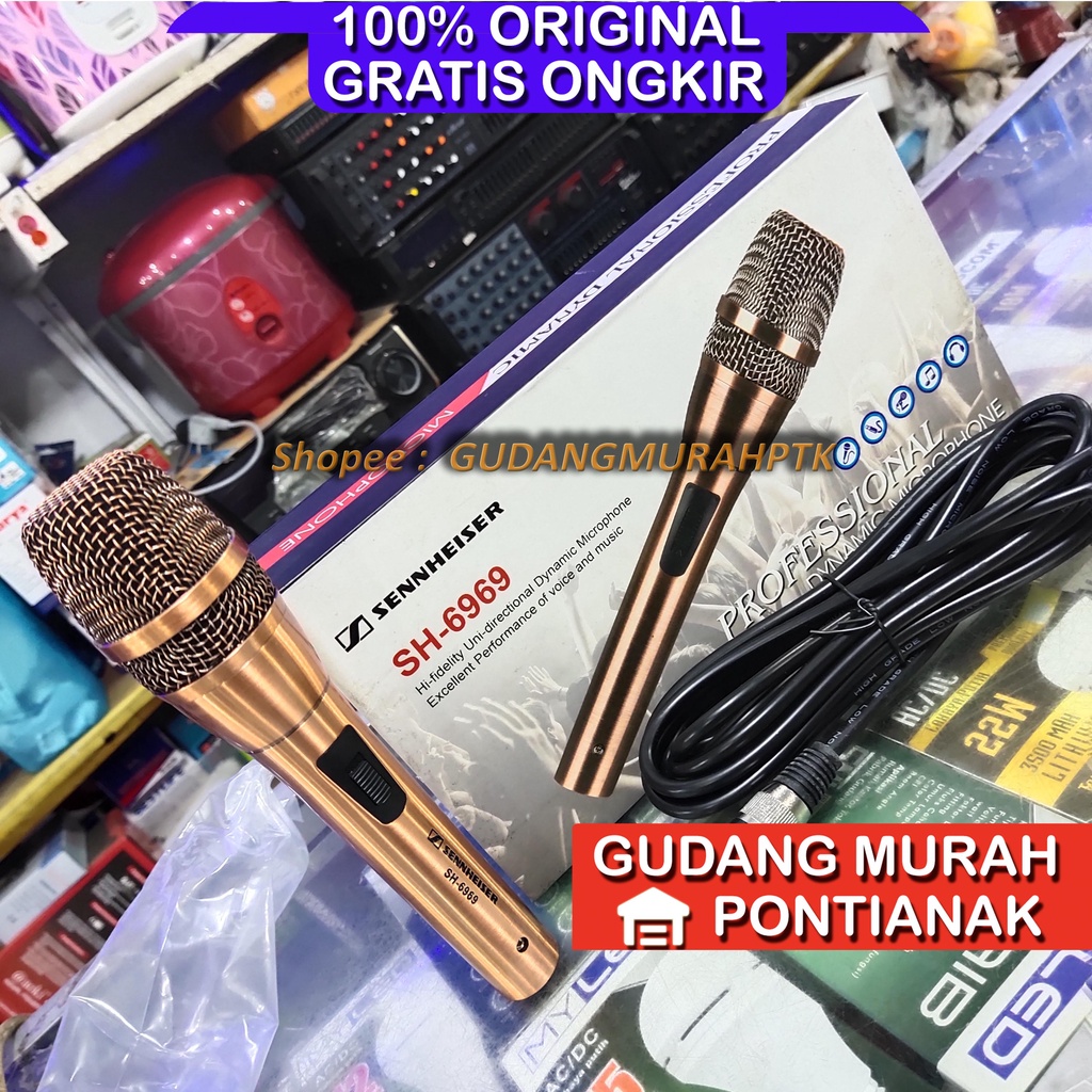 Mic SENNHEISER ORIGINAL SH-6969 ASLI Kualitas TOP Jernih SEPUL BAGUS dan Berat