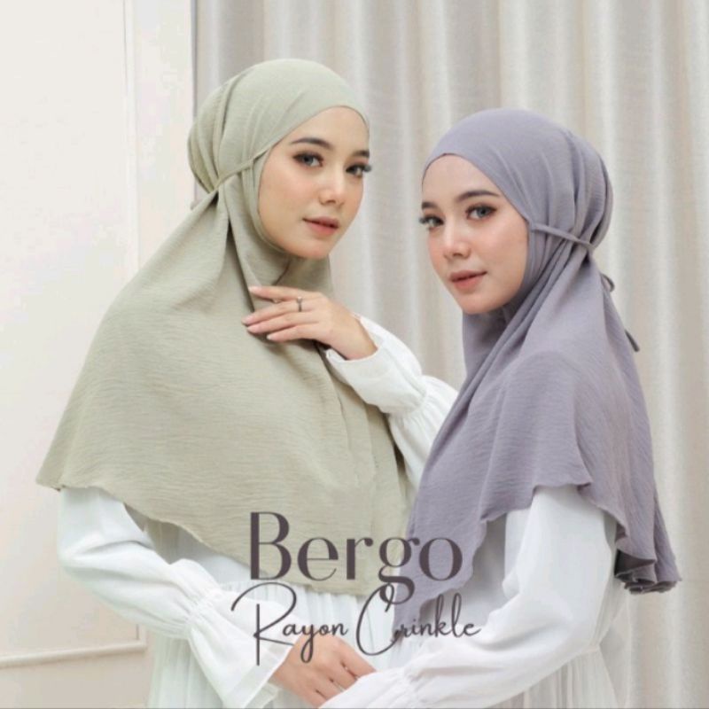 BERGO CRINKLE AIRFLOW | BERGO INSTAN TALI | JILBAB INSTAN CRINKLE AIRFLOW