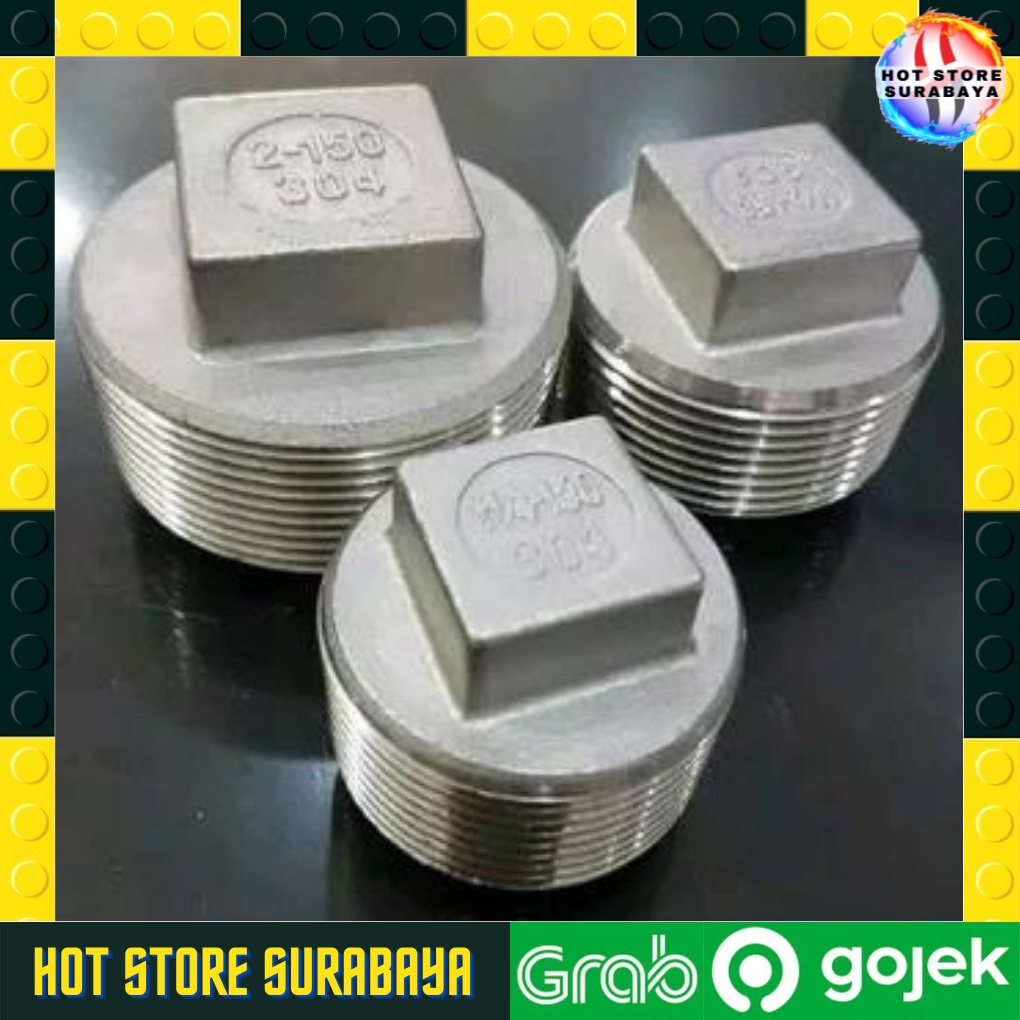 Plug/dop stainless drat luar 1/2&quot; Premium original