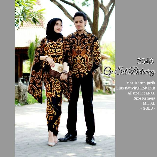 Baju batik couple kode 2543 batwing remaja dewasa baju kondangan pasangan couple model terbaru