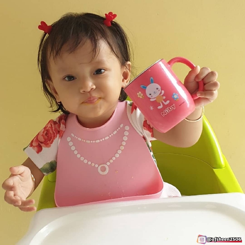 Nuby Stainless Steel Mug with Travel Lid Cangkir Minum Anak dg Tutup