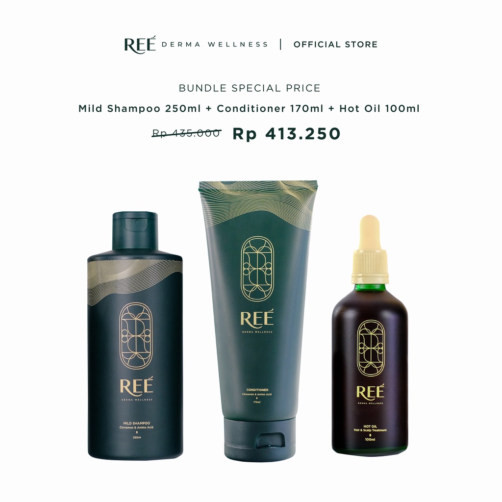 Ree Derma Wellness - Bundle Special Price - Hot Oil 100ml, Mild Shampoo, Conditioner