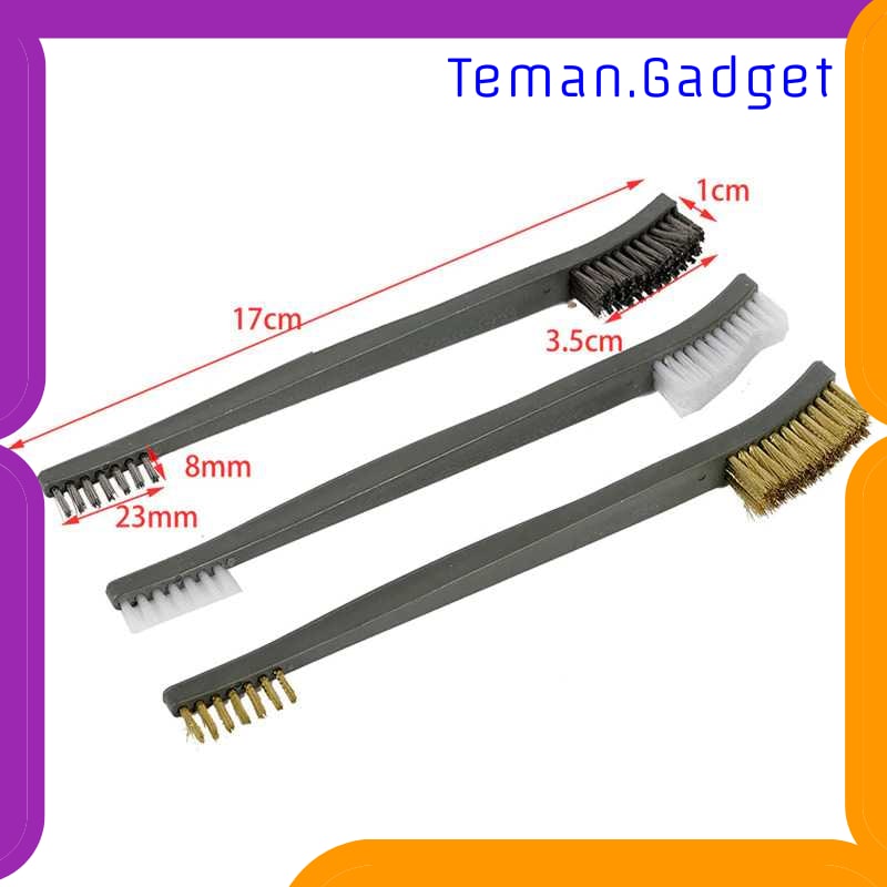 TG-ID139 CS FORCE SIKAT BESI STEEL WIRE BRUSH 3 PCS WITH PICK SET 4 PCS - CS7