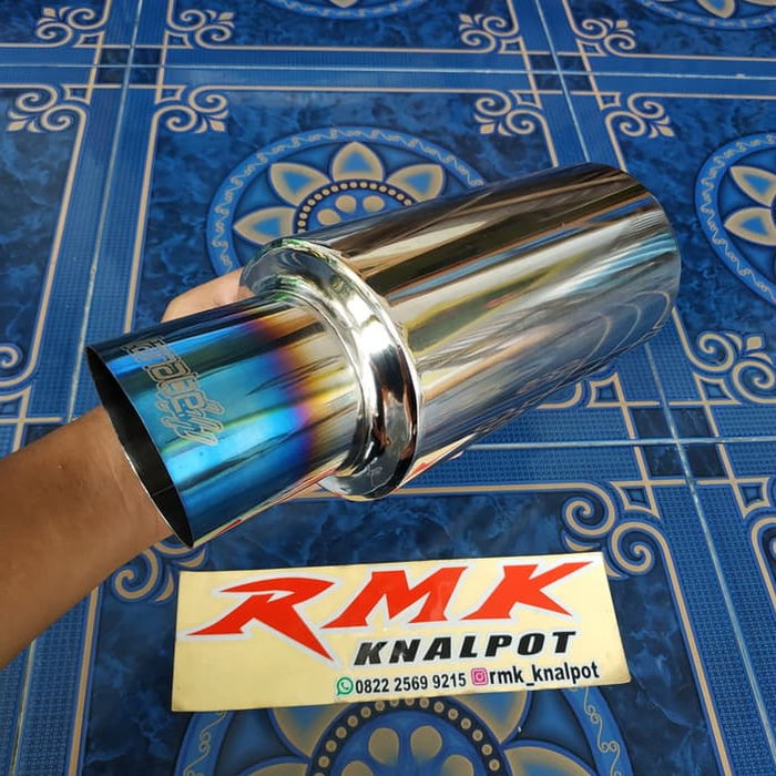 Knalpot Racing Mobil Tanabe Burntip Biru (Pendek/Baby)